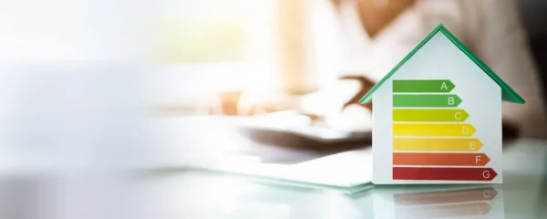 Auditeur énergétique inspectant un tableau électrique avec un appareil de mesure dans un local commercial