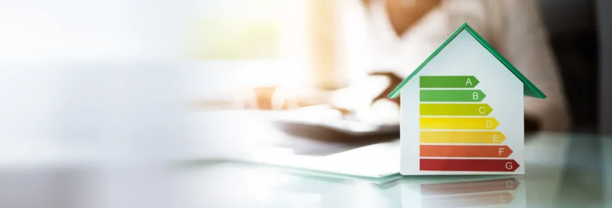 Auditeur énergétique inspectant un tableau électrique avec un appareil de mesure dans un local commercial